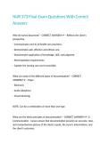 NUR 373 Final Exam Questions With Correct Answers