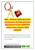 HESI OB&sol;Peds Exam &lpar;HESI201&rpar; &ndash; 150&plus; Questions on Obstetrics&comma; Pediatrics & Clinical Care with Answers