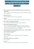 MICROBIOLOGY UTA 2460 ACTUAL EXAM PAPER 2026 QUESTIONS WITH ANSWERS GRADED A&plus;
