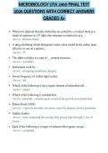MICROBIOLOGY UTA 2460 FINAL TEST 2026 QUESTIONS WITH CORRECT ANSWERS GRADED A&plus;