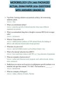 MICROBIOLOGY UTA 2460 PACKAGED ACTUAL EXAM PAPER 2026 QUESTIONS WITH ANSWERS GRADED A&plus;