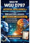 WGU D797 Artificial Intelligence & Machine Learning Foundations &ndash; 100 Questions & Answers &vert; VERIFIED OA PREP &vert; GUARANTEED PASS 2026&period;