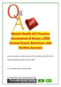 ATI Mental Health Practice Exam B &lpar;ATI-MH2026&rpar; &ndash; 500&plus; Questions on Psychiatric Nursing&comma; Pharmacology & Therapeutic Communication