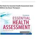 Test Bank for Essential Health Assessment &lpar;2nd Edition&rpar; by Susan Thompson 