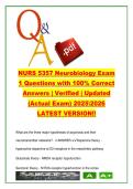 NURS 5357 Neurobiology Exam 1 &ndash; 60 Questions&comma; Schizophrenia&comma; Neurotransmitters&comma; Brain Pathways