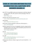 CHEM 301 BIOCHEM MIDTERM PRACTICE EXAMINATION 2026 QUESTIONS WITH ANSWERS GRADED A&plus;
