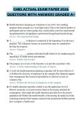 CHES ACTUAL EXAM PAPER 2026 QUESTIONS WITH ANSWERS GRADED A&plus;