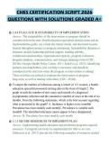 CHES CERTIFICATION SCRIPT 2026 QUESTIONS WITH SOLUTIONS GRADED A&plus;