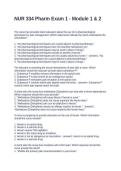 NUR 334 Pharm Exam 1 - Module 1 & 2 Questions and Answers