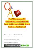 PLATO US GOVERNMENT  EXAM COMPLETE PACKAGE DEAL