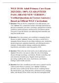 WGU D118&colon; Adult Primary Care Exam  2025&sol;2026 &vert; 100&percnt; GUARANTEED  PASS &vert; BRAND NEW VERSION &vert;  Verified Questions & Correct Answers &vert;  Based on Official WGU Curriculum 