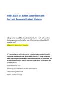 HESI EXIT V1 Exam Questions and Correct Answers&vert; Latest Update