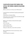 CLUB PILATES EXAMS STUDY BUNDLE 2026 ACTUAL TEST PAPERS COMPLETE SOLUTIONS VERIFIED