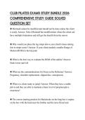 CLUB PILATES EXAMS STUDY BUNDLE 2026 COMPREHENSIVE STUDY GUIDE SOLVED QUESTION SET