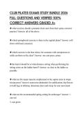 CLUB PILATES EXAMS STUDY BUNDLE 2026 FULL QUESTIONS AND VERIFIED 100&percnt; CORRECT ANSWERS GRADED A&plus;