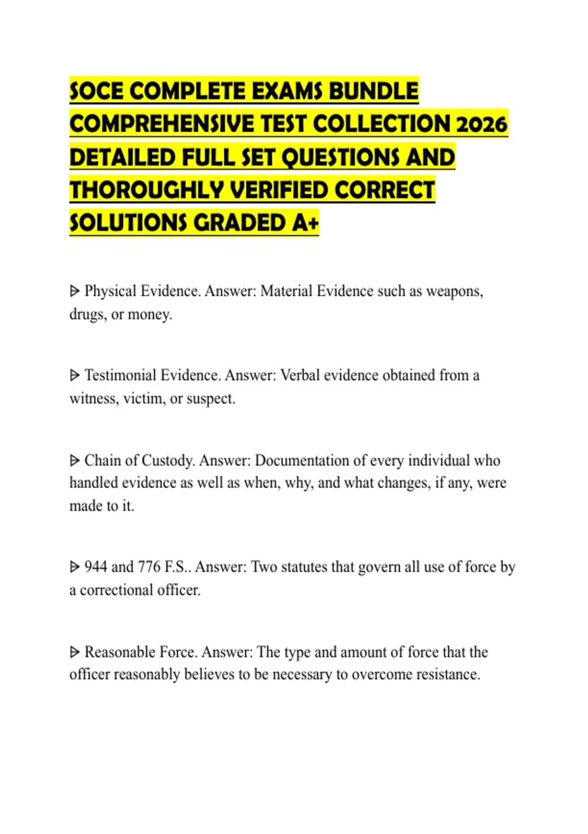 Soce Questions SOCE COMPLETE EXAMS BUNDLE COMPREHENSIVE TEST COLLECTION 2026 DETAILED ...