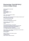 Pharmacology I Final NUR 334 &commat; Arizona College &lpar;Tempe&rpar; Questions and Answers 100&percnt; Verified 