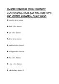 CM 2113 ESTIMATING TOTAL EQUIPMENT COST MODULE 2 QUIZ 2026 FULL QUESTIONS AND VERIFIED ANSWERS &ndash; CHAO WANG
