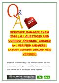 SERVESAFE MANAGER  EXAM COMPLETE PACKAGE DEAL