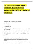 NR 509 Exam Study Guide &ndash;  Practice Questions with  Answers&period; GRADED A&plus;&period; Updated  2026&sol;2027 