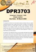 DPR3703 Assignment 1 &lpar;COMPLETE ANSWERS&rpar; Semester 1 2026  - DUE 30 March 2026