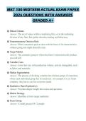 MKT 100 MIDTERM ACTUAL EXAM PAPER 2026 QUESTIONS WITH ANSWERS GRADED A&plus;