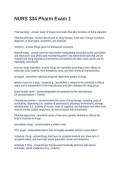 NURS 334 Pharm Exam 1 Questions and Answers