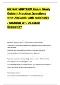 NR 547 MIDTERM Exam Study  Guide &ndash; Practice Questions  with Answers with rationales   &period; GRADED A&plus;&period; Updated  2026&sol;2027 