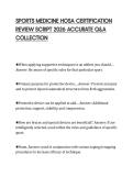 SPORTS MEDICINE HOSA CERTIFICATION REVIEW SCRIPT 2026 ACCURATE Q&A COLLECTION