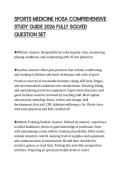 SPORTS MEDICINE HOSA COMPREHENSIVE STUDY GUIDE 2026 FULLY SOLVED QUESTION SET