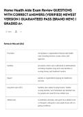 Home Health Aide Exam Review QUESTIONS WITH CORRECT ANSWERS &lpar;VERIFIED&rpar; NEWEST VERSION &vert; GUARANTEED PASS &lpar;BRAND NEW&rpar; &vert; GRADED A&plus;&period;