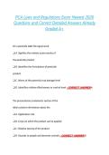 PCA Laws and Regulations Exam Newest 2026  Questions and Correct Detailed Answers Already  Graded A&plus; 