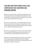 CMS MED SURG PROCTORED EXAM 2 2026 CERTIFICATION TEST QUESTIONS AND ANSWERS UPDATED