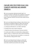 CMS MED SURG PROCTORED EXAM 2 2026 COMPLETE QUESTIONS AND ANSWERS GRADED A&plus;