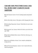 CMS MED SURG PROCTORED EXAM 2 2026 FULL REVIEW SHEET COMPLETE SOLVED QUESTIONS