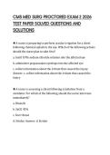 CMS MED SURG PROCTORED EXAM 2 2026 TEST PAPER SOLVED QUESTIONS AND SOLUTIONS