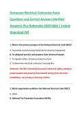 Tennessee Electrical Contractor Exam  Questions and Correct Answers &lpar;Verified  Answers&rpar; Plus Rationales 2026 Q&A &vert; Instant  Download Pdf