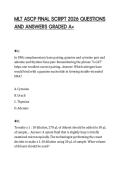 MLT ASCP FINAL SCRIPT 2026 QUESTIONS AND ANSWERS GRADED A&plus;