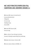 MLT ASCP PRACTICE PAPER 2026 FULL QUESTIONS AND ANSWERS GRADED A&plus;