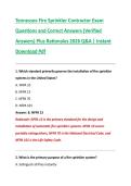 Tennessee Fire Sprinkler Contractor Exam  Questions and Correct Answers &lpar;Verified  Answers&rpar; Plus Rationales 2026 Q&A &vert; Instant  Download Pdf
