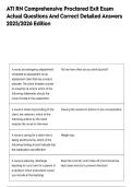 ATI RN Comprehensive Proctored Exit Exam Actual Questions And Correct Detailed Answers 2025&sol;2026 Edition