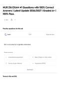 NUR 216 EXAM &num;1 Questions with 100&percnt; Correct Answers &vert; Latest Update 2026&sol;2027 &vert; Graded A&plus; &vert; 100&percnt; Pass&period;