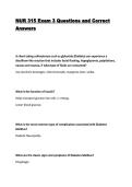 NUR 315 Exam 3 Questions and Correct Answers Endocrine
