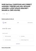 NURS 5461 Quiz 1 QUESTIONS AND CORRECT ANSWERS &vert; VERIFIED AND WELL DETAILED ANSWERS &vert; LATEST UPDATE 2026&sol;2027 &vert; GRADED A&plus; &lpar;100&percnt; SOLVED&rpar;