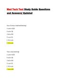 Med Tech Test Study Guide Questions and Answers&vert; Updated