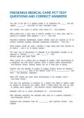 FRESENIUS MEDICAL CARE PCT TEST QUESTIONS AND CORRECT ANSWERS