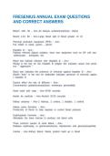 FRESENIUS ANNUAL EXAM QUESTIONS AND CORRECT ANSWERS