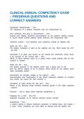 CLINICAL ANNUAL COMPETENCY EXAM &ndash; FRESENIUS QUESTIONS AND CORRECT ANSWERS