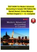 TEST BANK For Modern Advanced Accounting In Canada 10th Edition By Darrell Herauf&comma; Chima Mbagwu