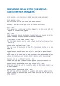 FRESENIUS FINAL EXAM QUESTIONS AND CORRECT ANSWERS